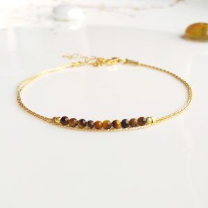 Tiger's eye gold filled beaded bracelet