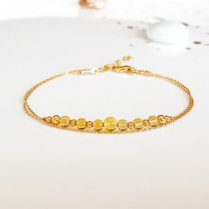 Yellow gem stone citrine bracelet