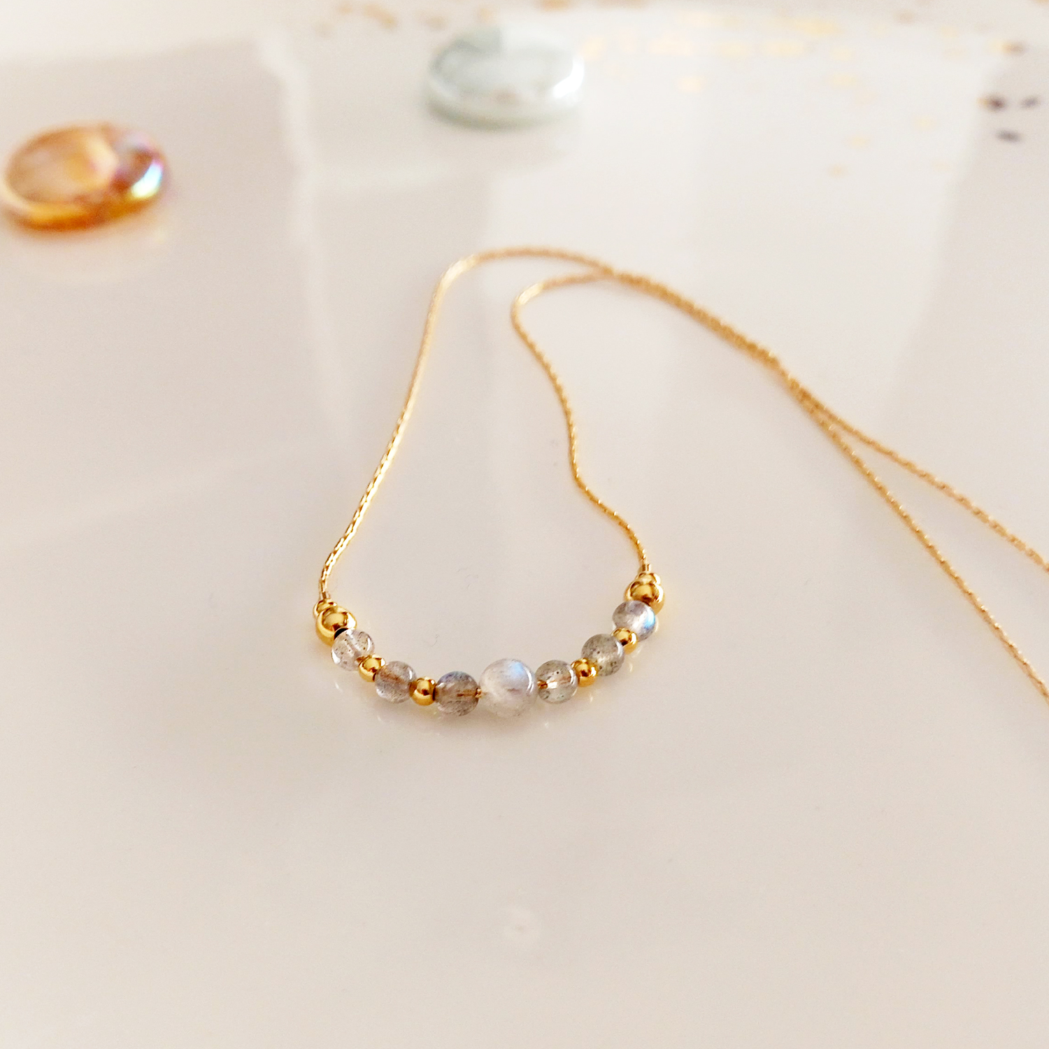 14k gold filled labradorite bar choker - Image 2