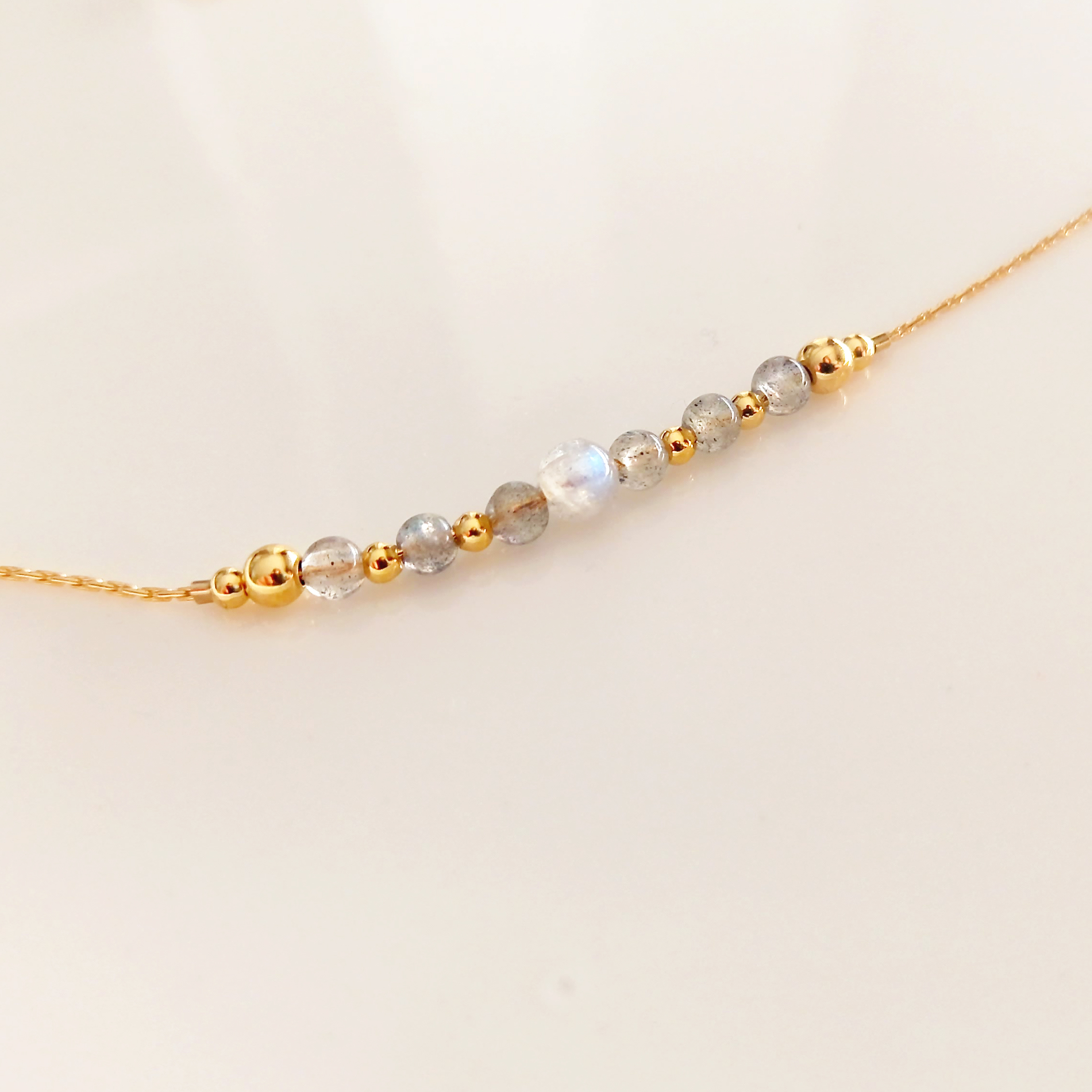 14k gold filled labradorite bar choker - Image 4