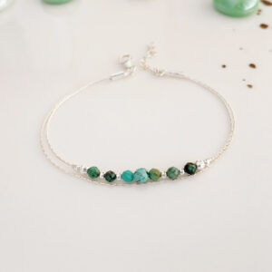 African turquoise silver bracelet dainty