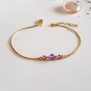 Amethyst tiny gold bracelet
