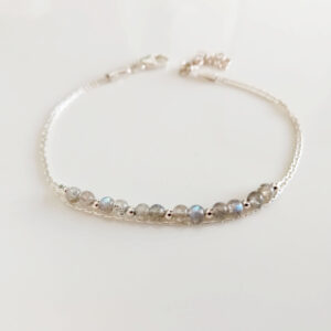 Dainty labradorite sterling silver bracelet