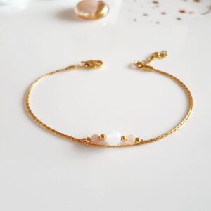 Gold sun and moon stones minimal bracelet