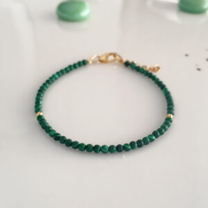 Malachite 14k gold filled bracelet