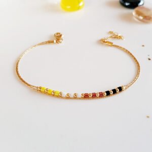 Non-binary pride flag gold bracelet