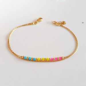 Pansexual pride gold bracelet