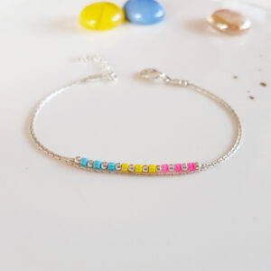 Silver pansexual pride bracelet
