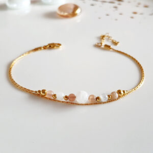 Sun stone moon stone gold bracelet