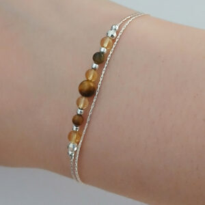 Tiger eye citrine silver bracelet